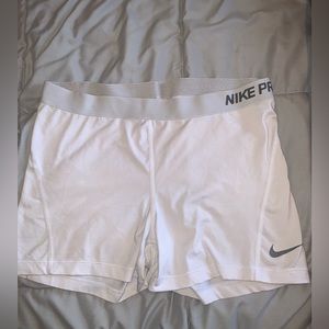 NIKE PRO White Athletic Shorts